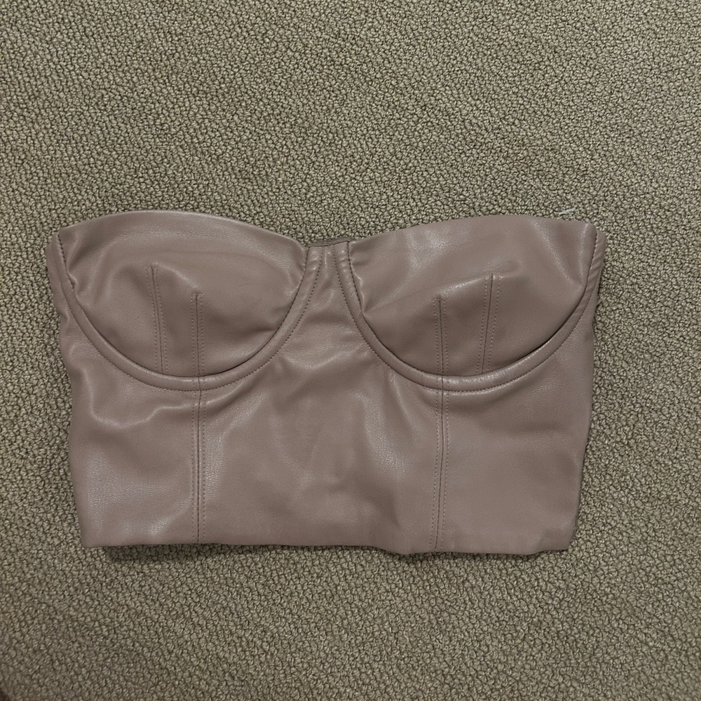 Zara leather crop top size XS